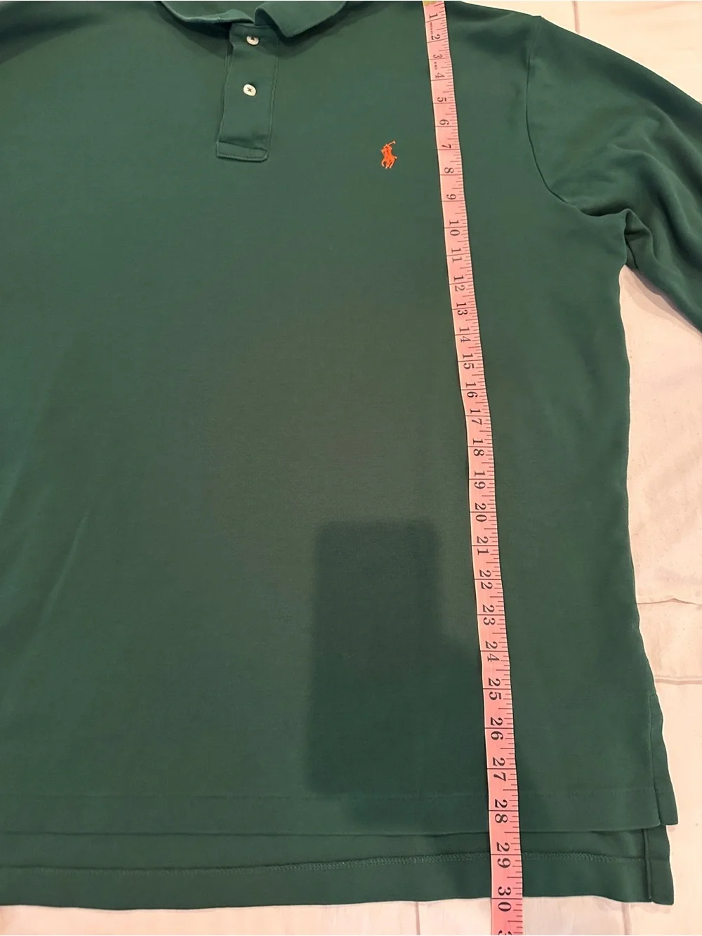Ralph Lauren Long-Sleeve Polo in Forest Green with Orange Pony